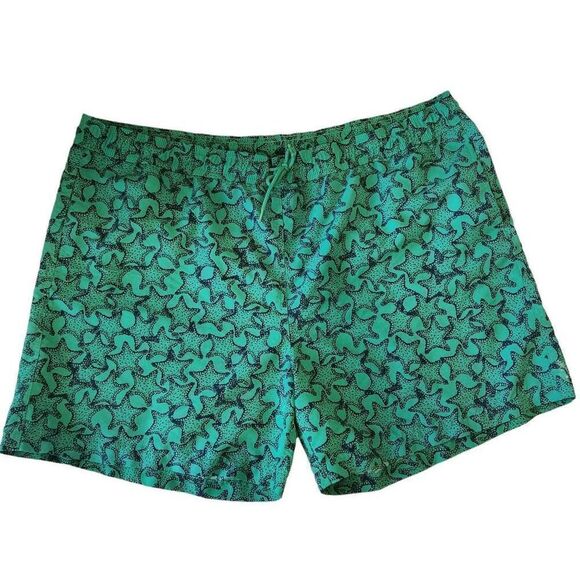 Brooks Brothers Swim Shorts Men's XXL Star Fish Trunks Green and Blue - Picture 1 of 4